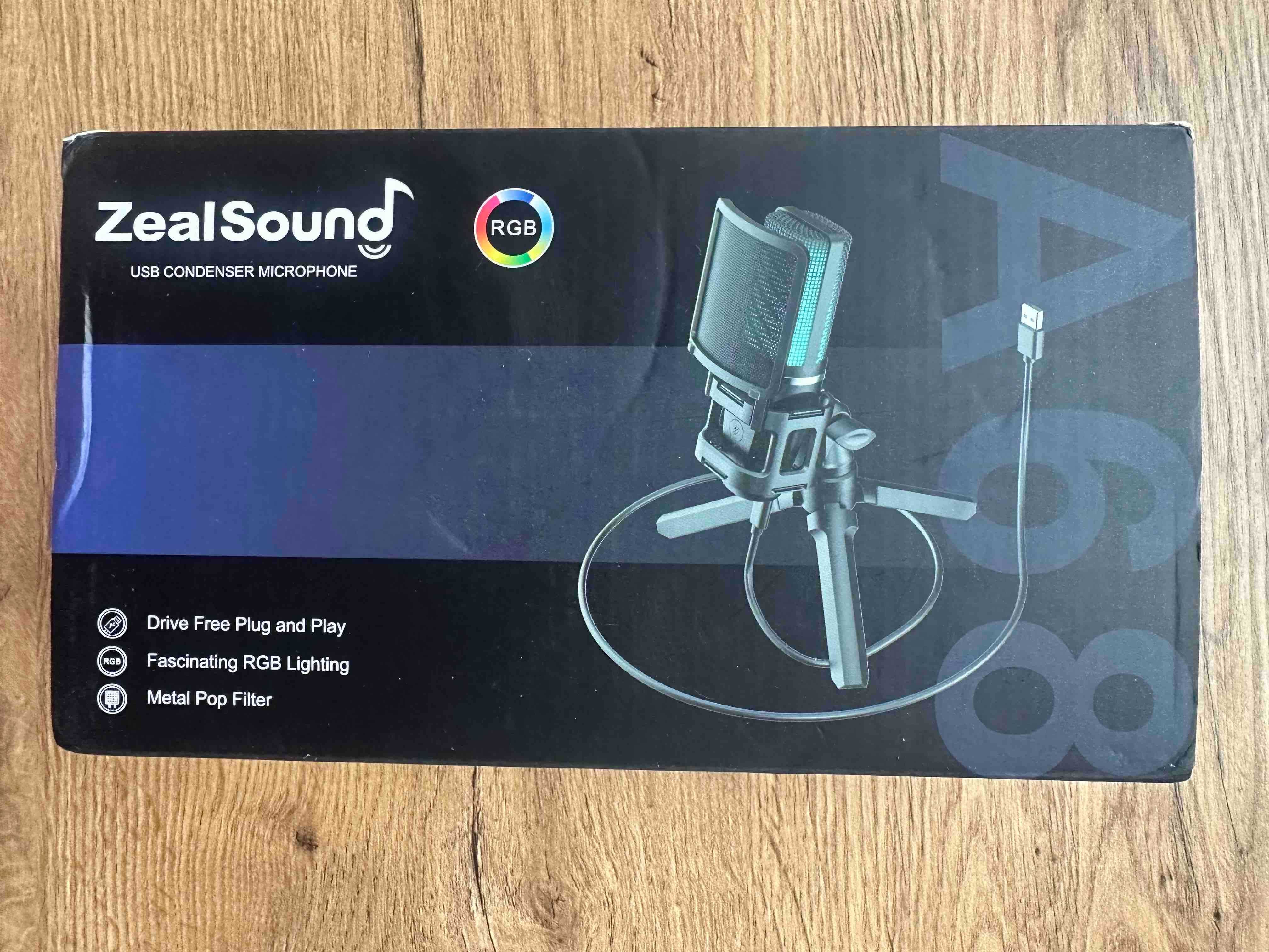 Конденсаторний USB-мікрофон ZealSound A68 RGB для ПК і Mac Новий!
