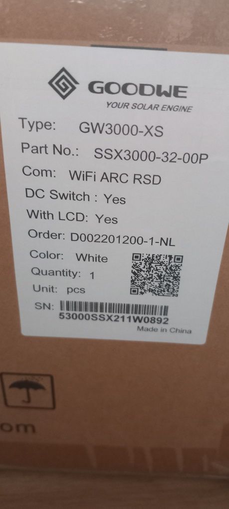 Falownik GoodWe GW3000-XS  3kW  WiFi 3 lata  sprawny  1-fazowy