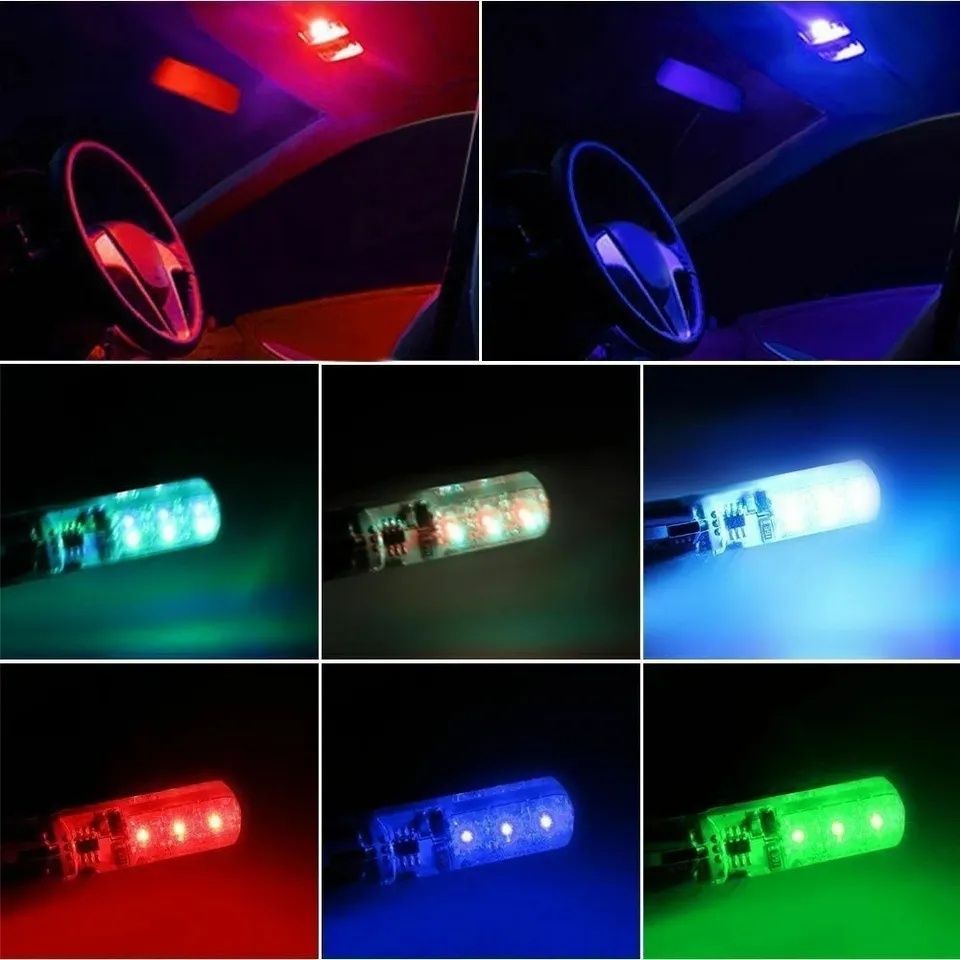 RGB led лампочки Т10 с пультом.