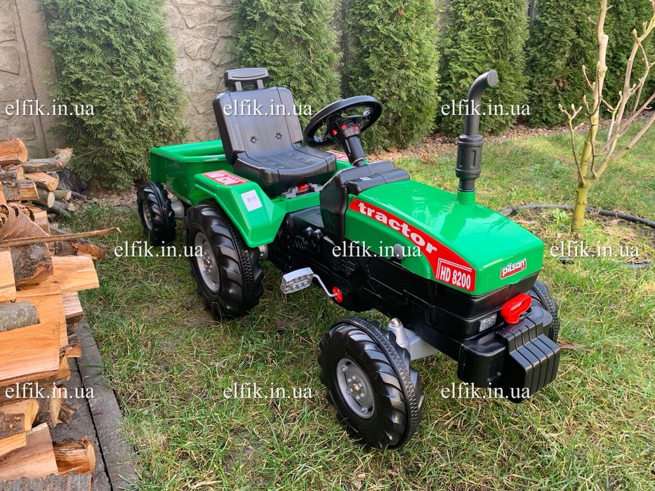 ВЕЛИКИЙ Дитячий педальний Трактор Pilsan із причепом