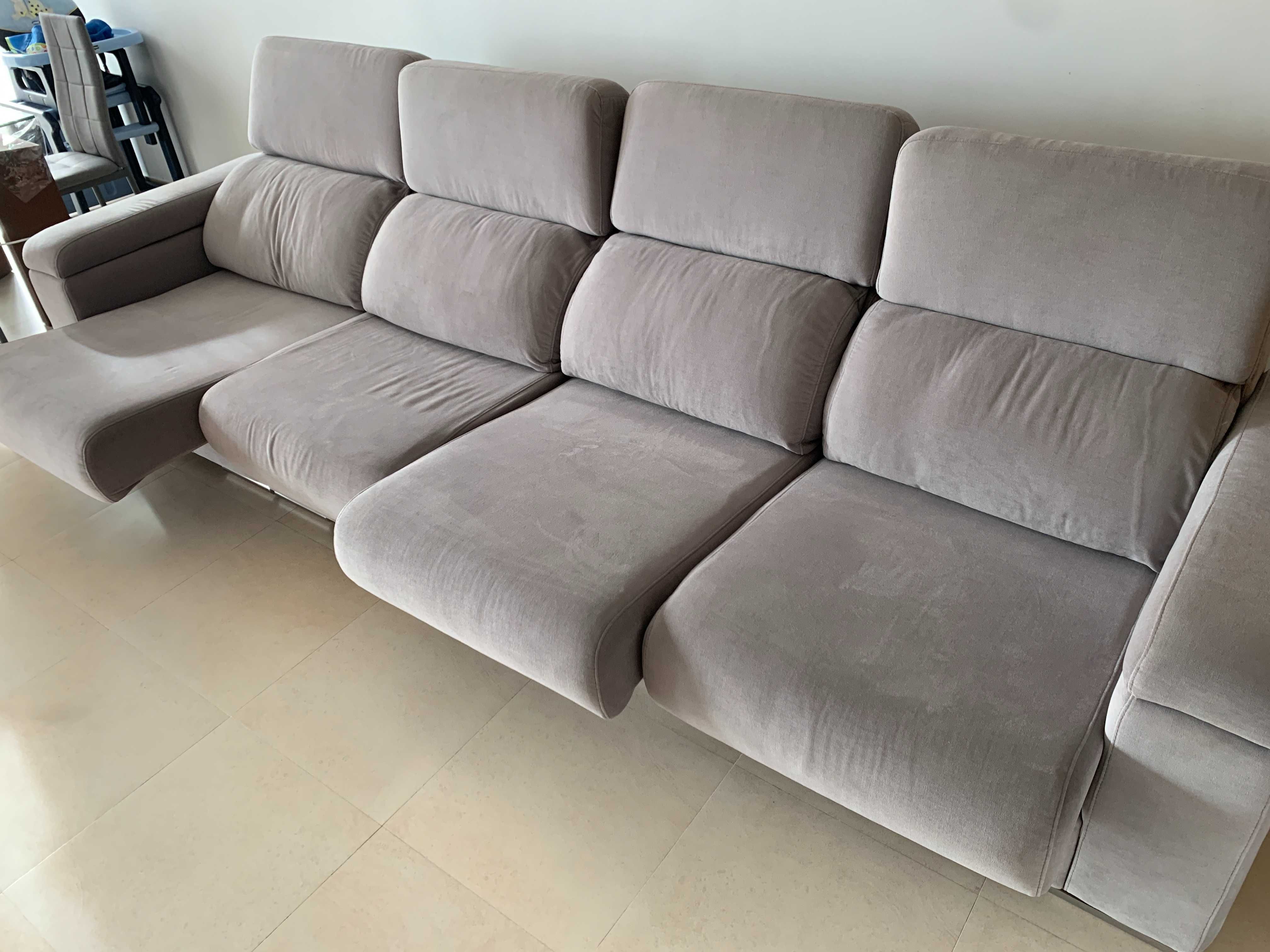 Sofá estilo “L” com lugares individuais assento extensível com tecido impermeável