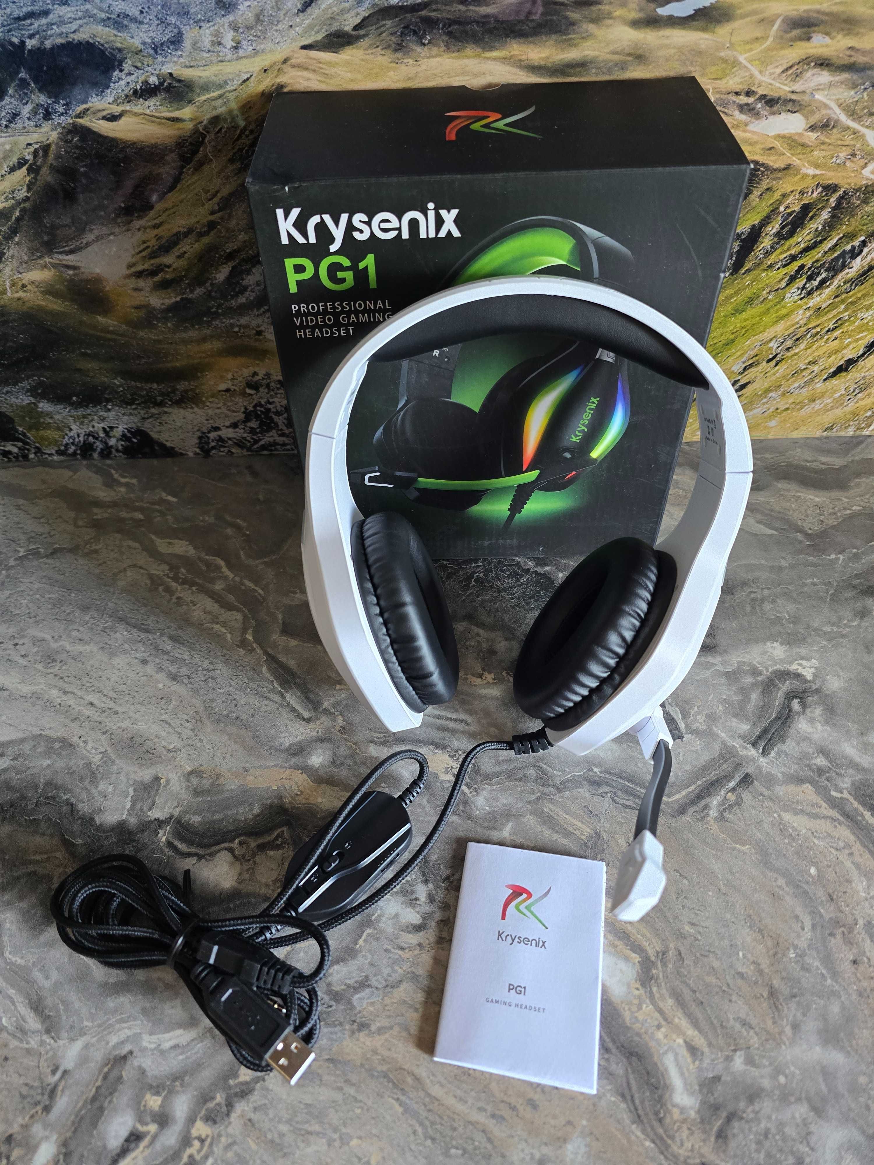 krysenix pg1 rgb słuchawki gamingowe z mikrofonem dla konsol i pc