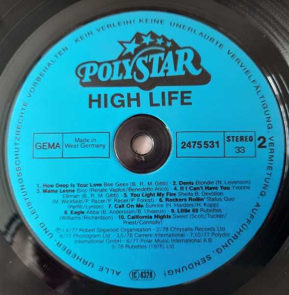 Various – High Life - 20 Original Top Hits LP