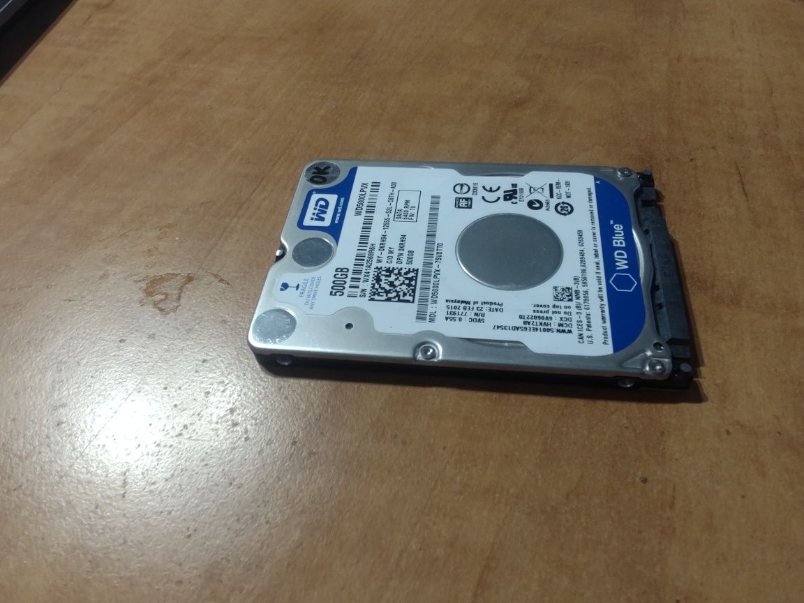 Dysk do laptopa WD 500Gb WD5000LPVX 5,4K 8Mb Sata II 2,5 cala