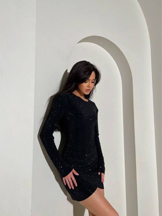 Сукня з паєтками велюрова сукня міні сукня