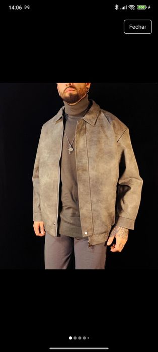Casaco Couro Sintético M Novo