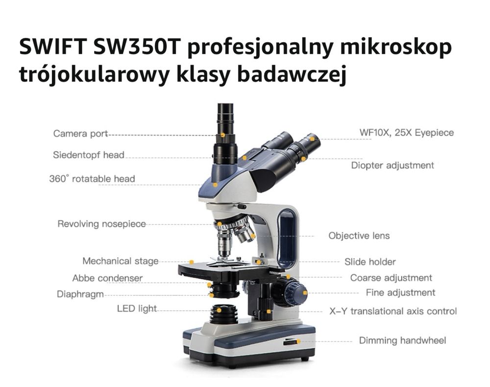 Mikroskop trójokularowy SWIFT SW350T