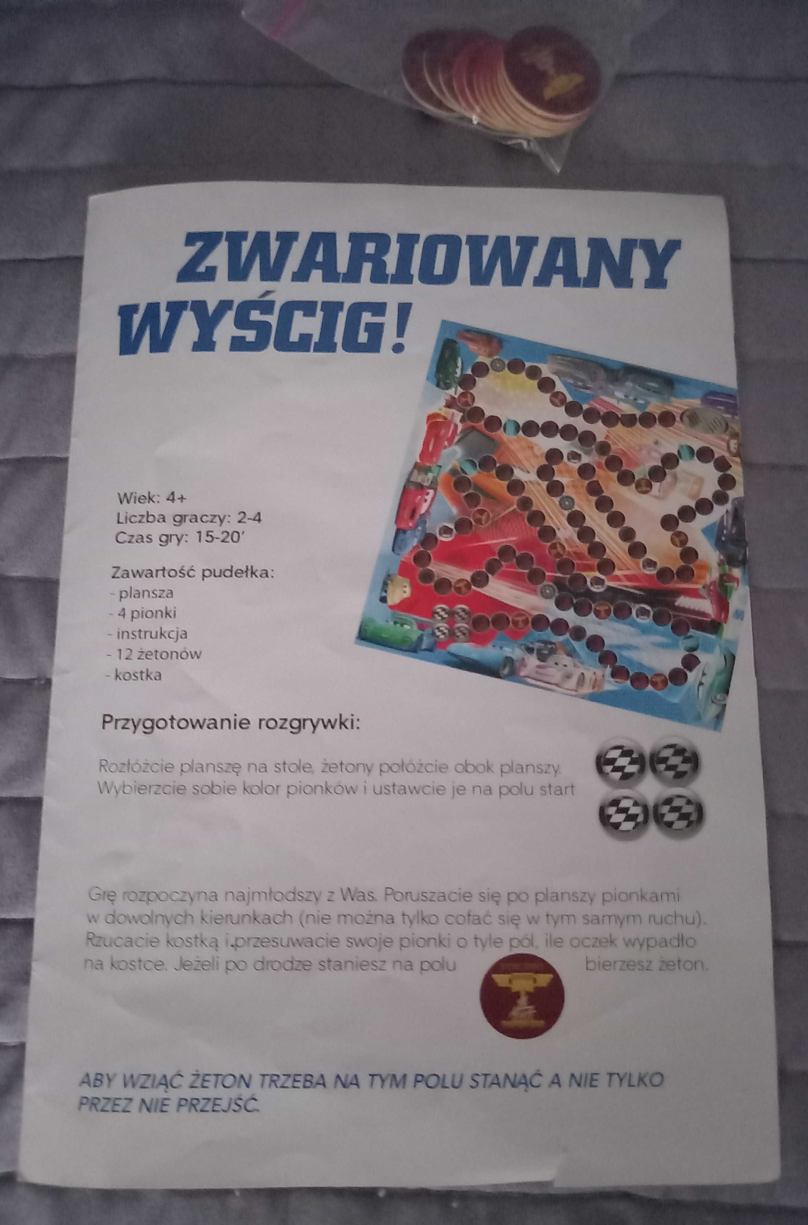 Gra planszowa Cars "Zwariowany wyścig" i "Świat na kółkach".