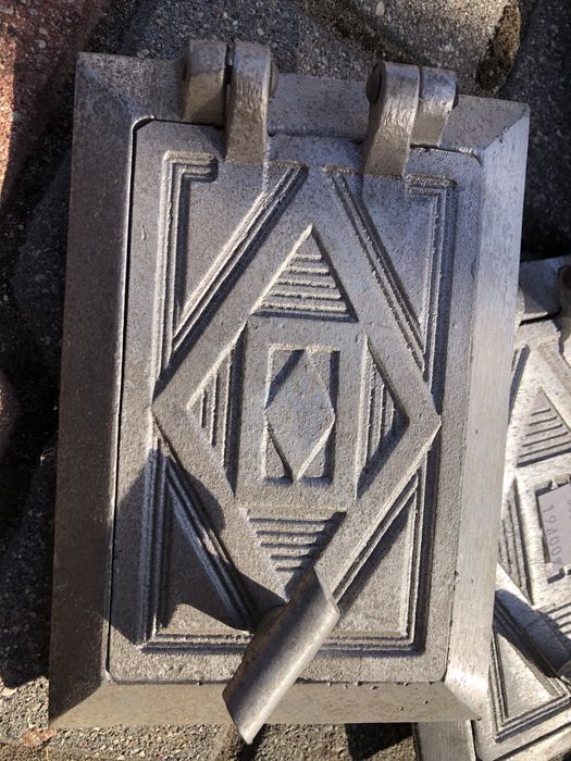 Wyczystka drzwiczki kominowe pieca kaflowego kuchni srebrne 4 szt NOWE