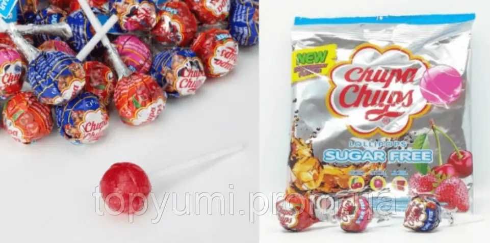 Льодяники Chupa Chups Без цукру, Sugar free 10штук 110g