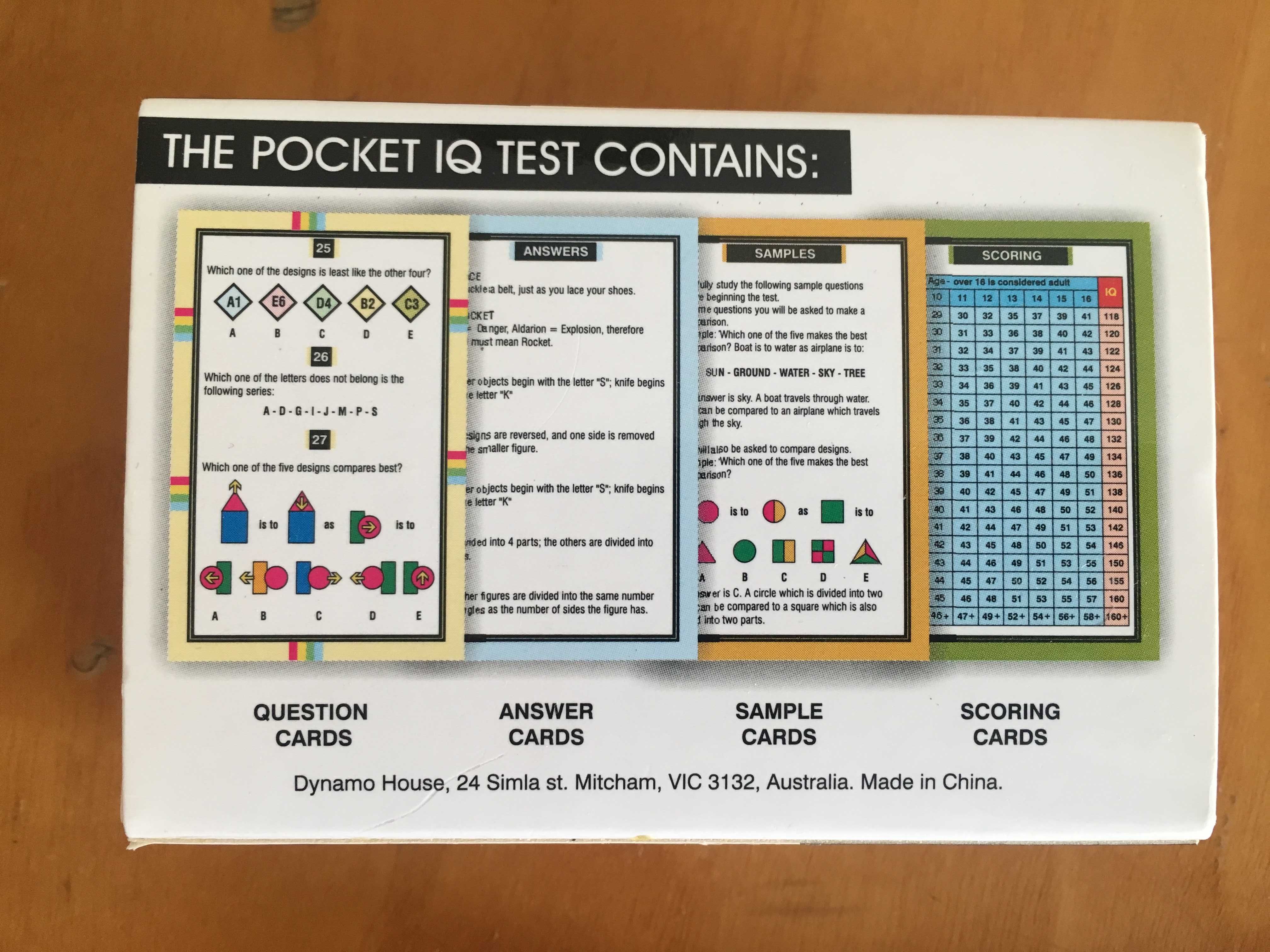 Kieszonkowy tekst na inteligencje w jez angielskim - Pocket IQ Test