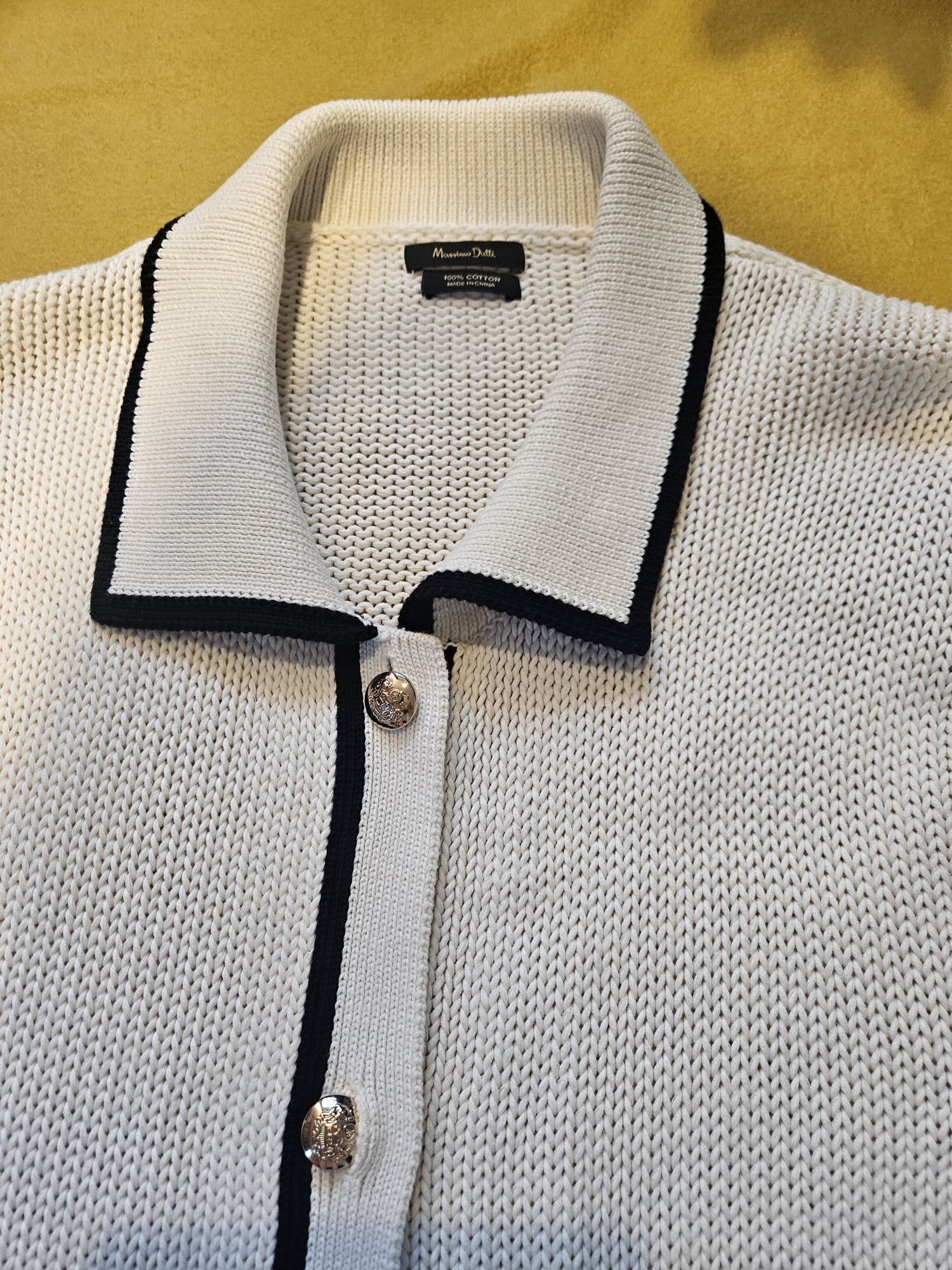 Massimo Dutti kardigan / żakiet w stylu Chanel – 100% bawełna, nowy z