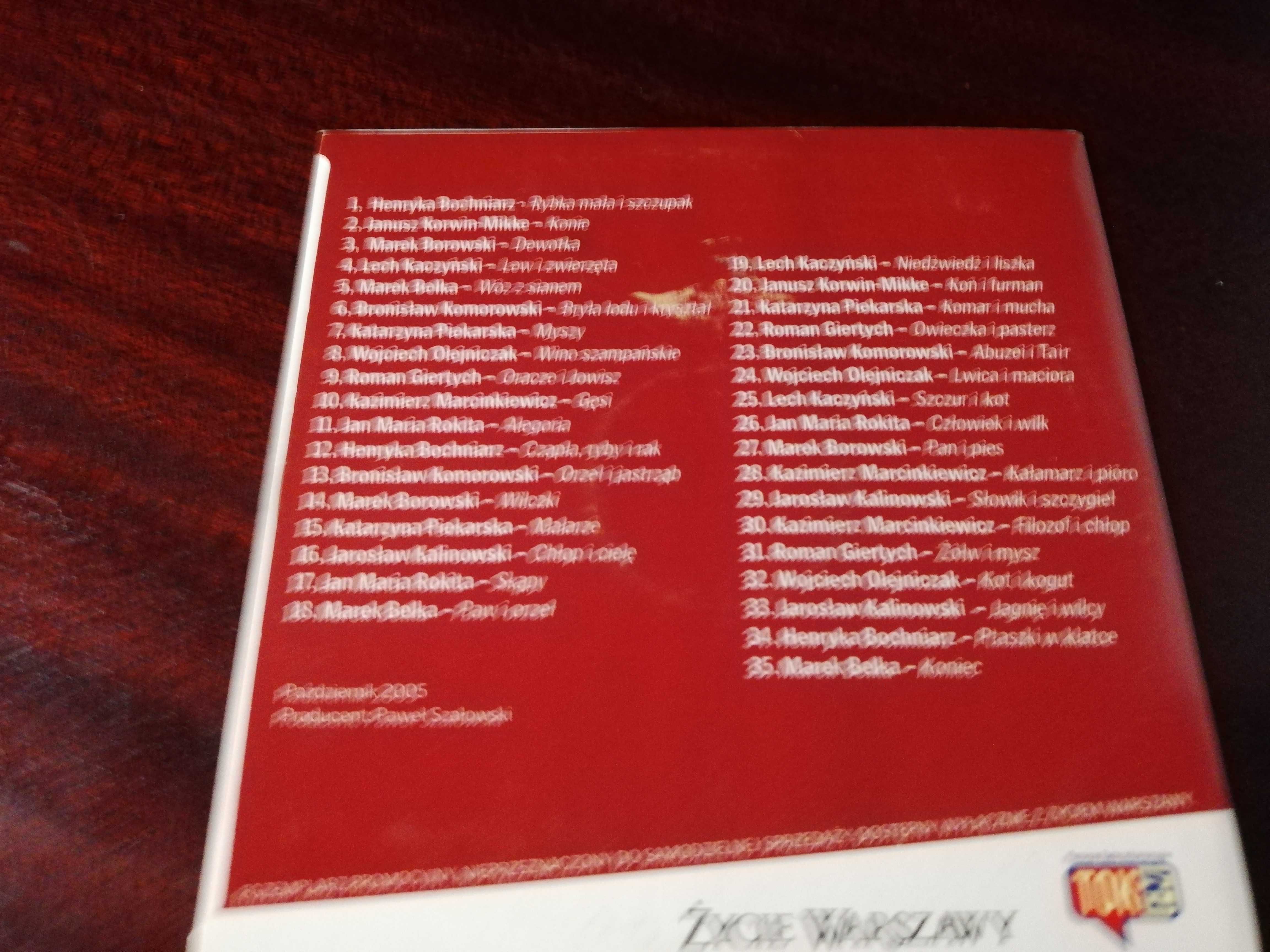 Dodatek do Życia Warszawy CD Politycy czytają bajki Krasickiego.