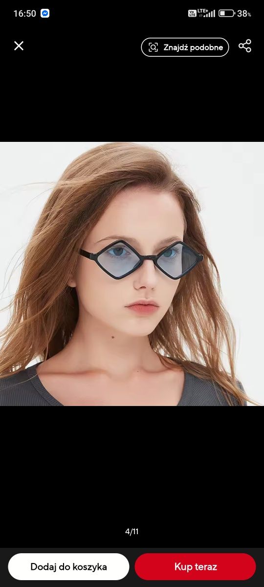 NOWE Czarne okulary przeciwsłoneczne damskie XS