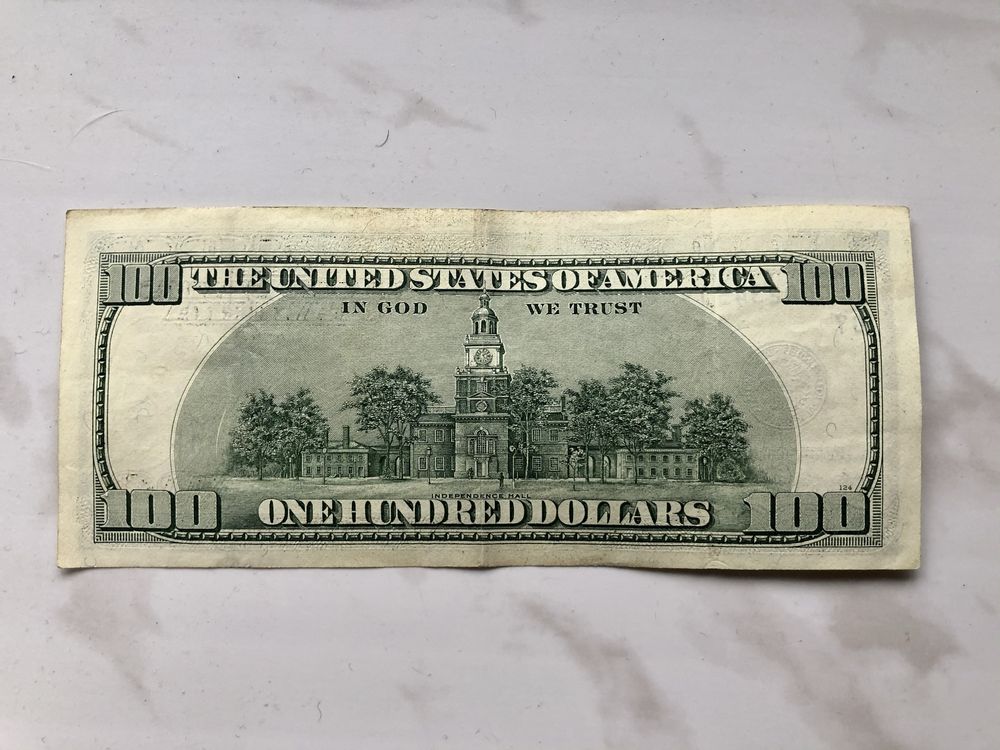 100$ Американский доллар со звездочкой, брак типографии
