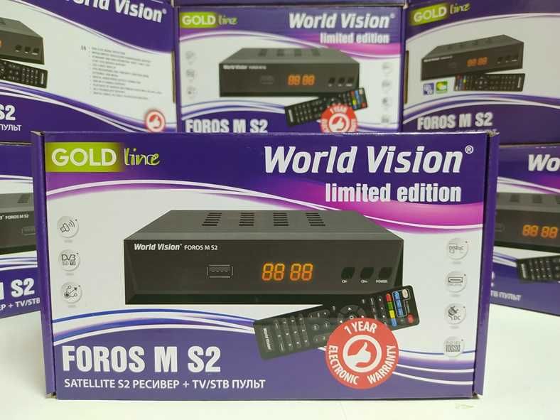 Спутниковый ресивер T2Mi WORLD VISION FOROS M S2 тюнер HD Mpeg4