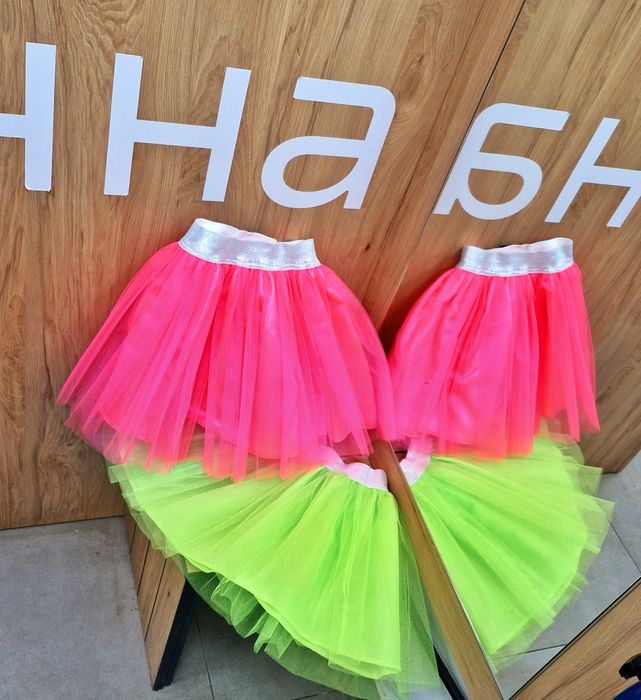 Дитяча салатова спідничка, неоновая юбка для танцев,дитяча спідничка