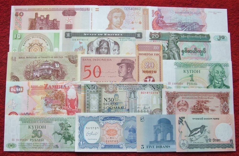 ZESTAW BANKNOTÓW ŚWIATA 80 sztuk + GRATIS Kolekcjonerskie Banknoty UNC