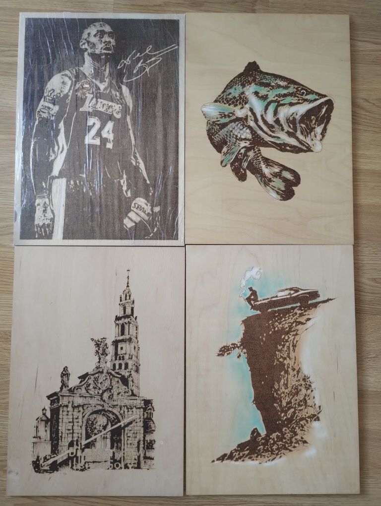 Obrazy grawerowane laserowo na drewnie