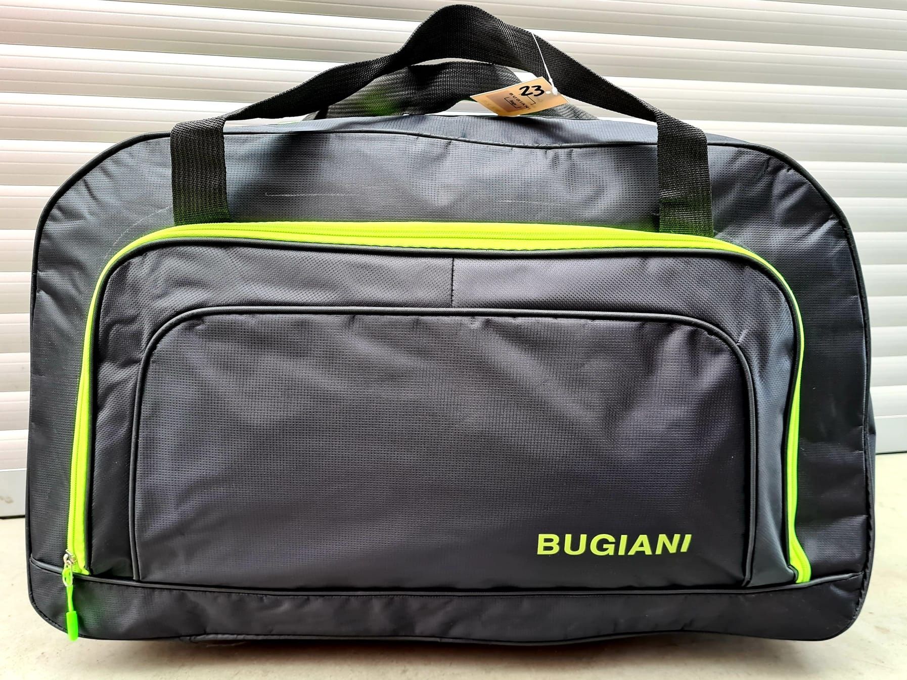 Duża sportowa turystyczna torba czarna nowa Bugiani