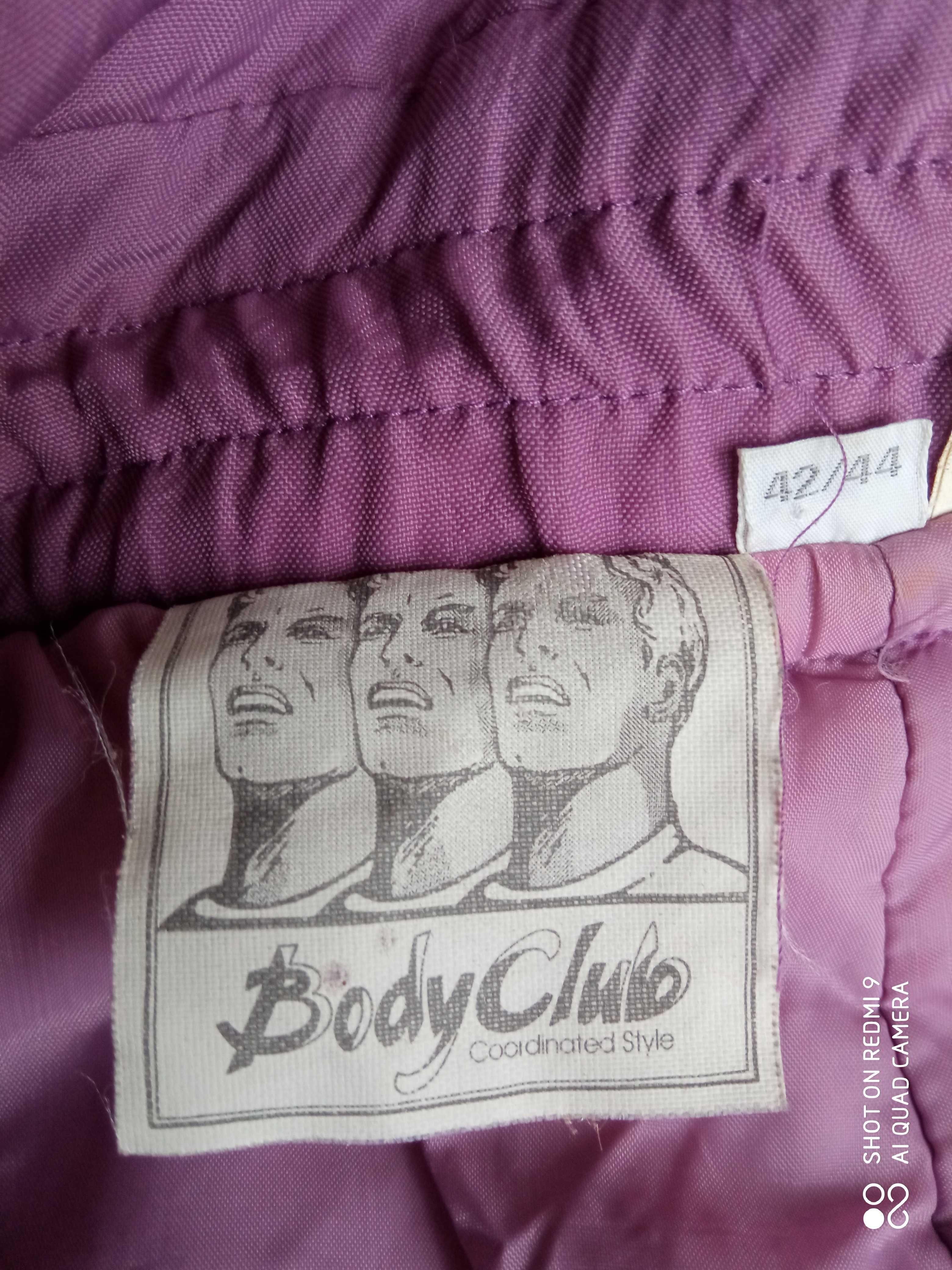 Body Club spodnie szelki 42/44 na narty fiolet true vintage