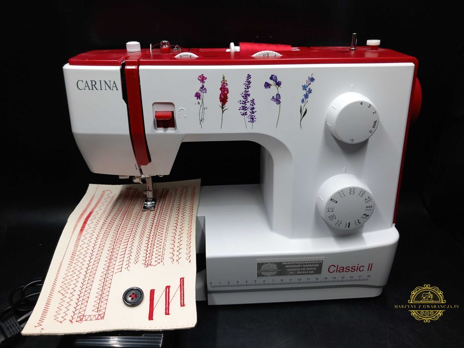 Maszyna do szycia Carina Classic jeans, skóra, dżersej GWARANCJA ROK