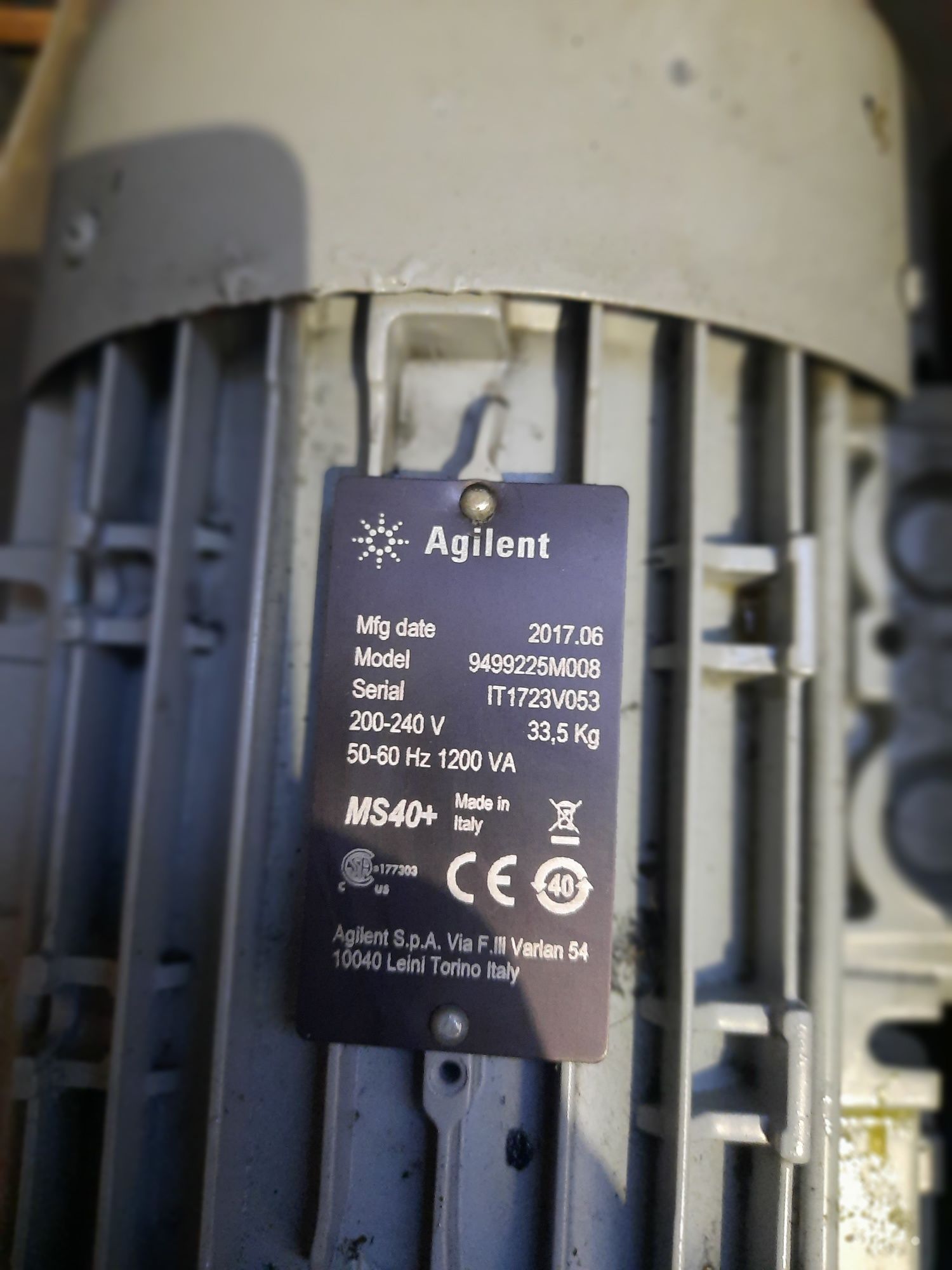 Pompa próżniowa pompa rotacyjna Agilent MS 40+ AVF 60