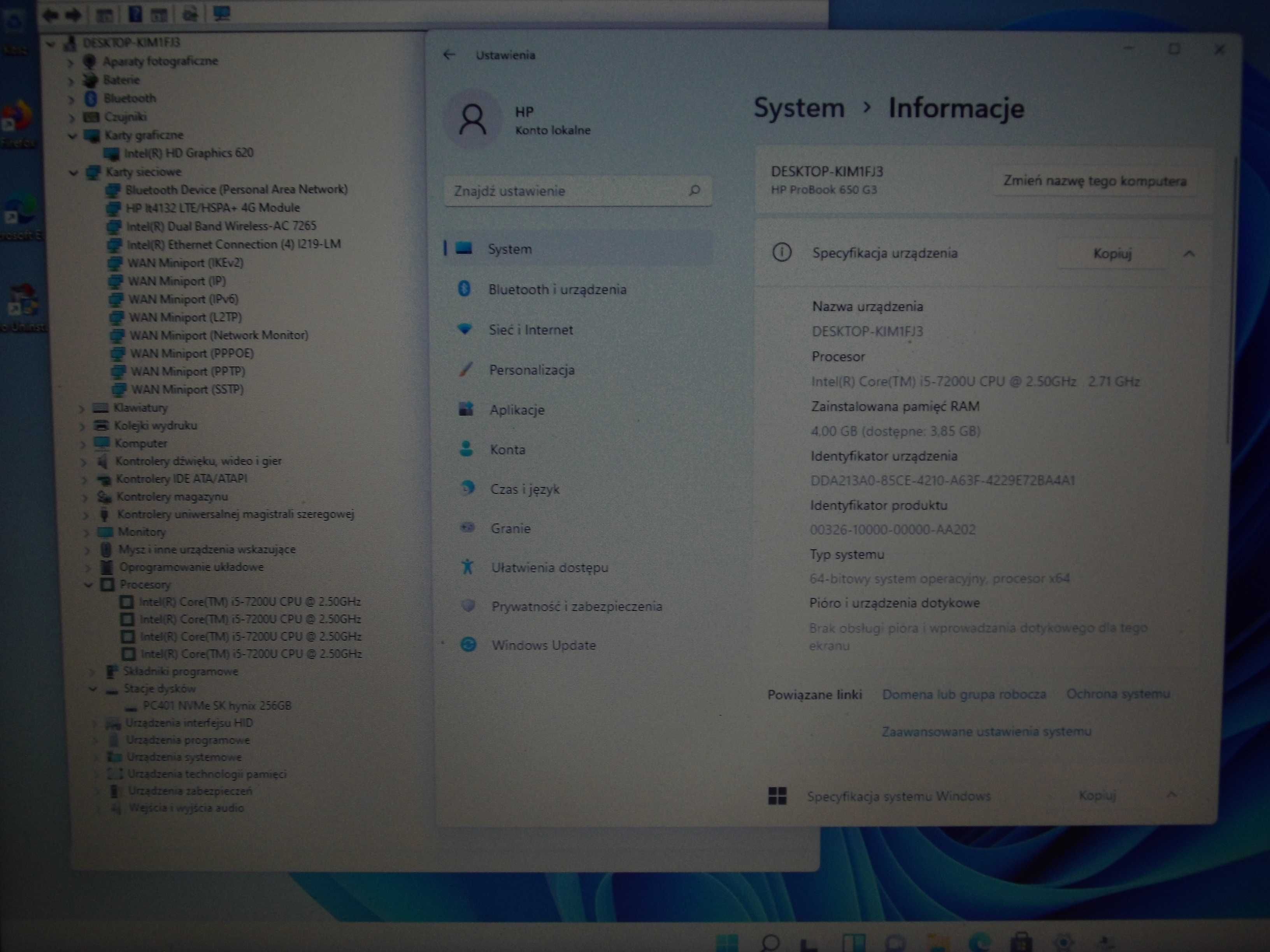 Laptop HP 650 G3