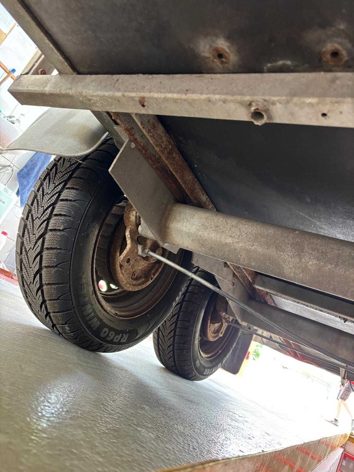 Przyczepa dwuosiowa pod minikoparkę regulowany zaczep DMC 2500