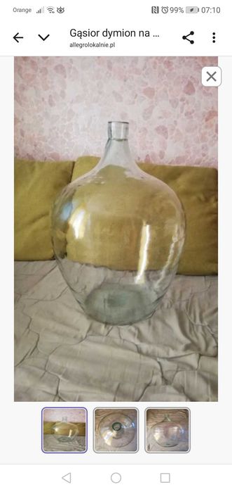 Gąsior dymion na wino wys. 50cm, poj. 30l ? grube szkło stan bdb