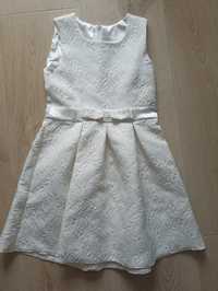 Sukienka dla dziewczynki na komunię lub wesele ecru 128/132