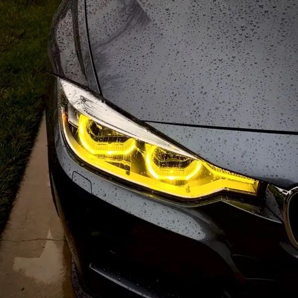 Жовті ангельські очі, фари з блоками Full LED для BMW 3,  F30 /F31