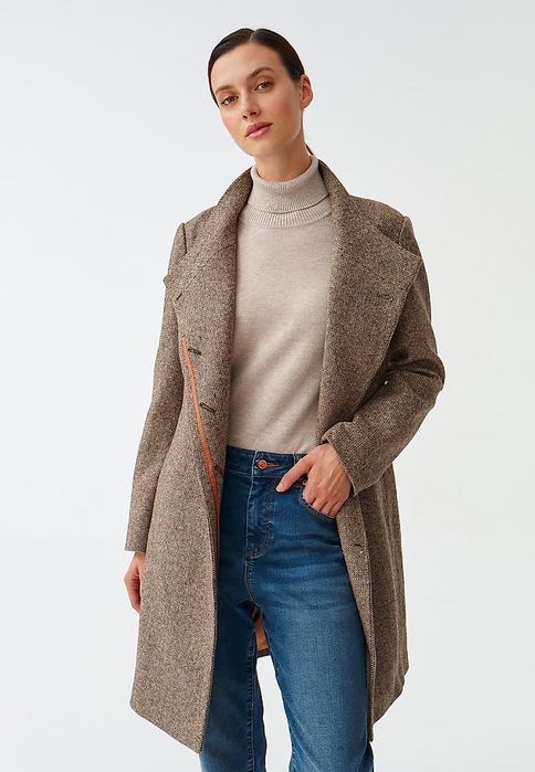 Stylowy taliowany płaszcz TATUUM – model Vadika 1, rozm. L