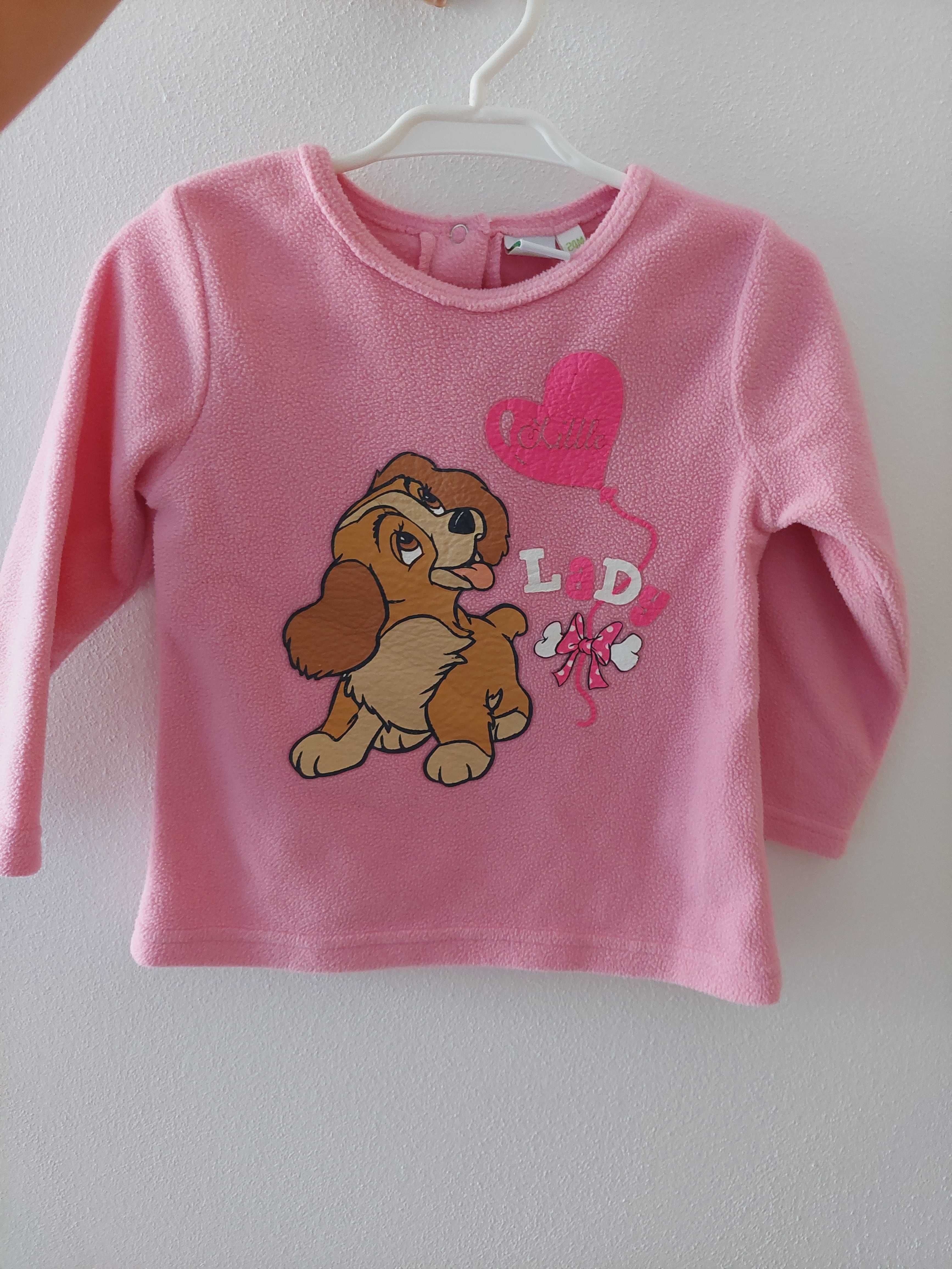 Bluza różowa polarowa disney piesek 2-3l 92-98 cm