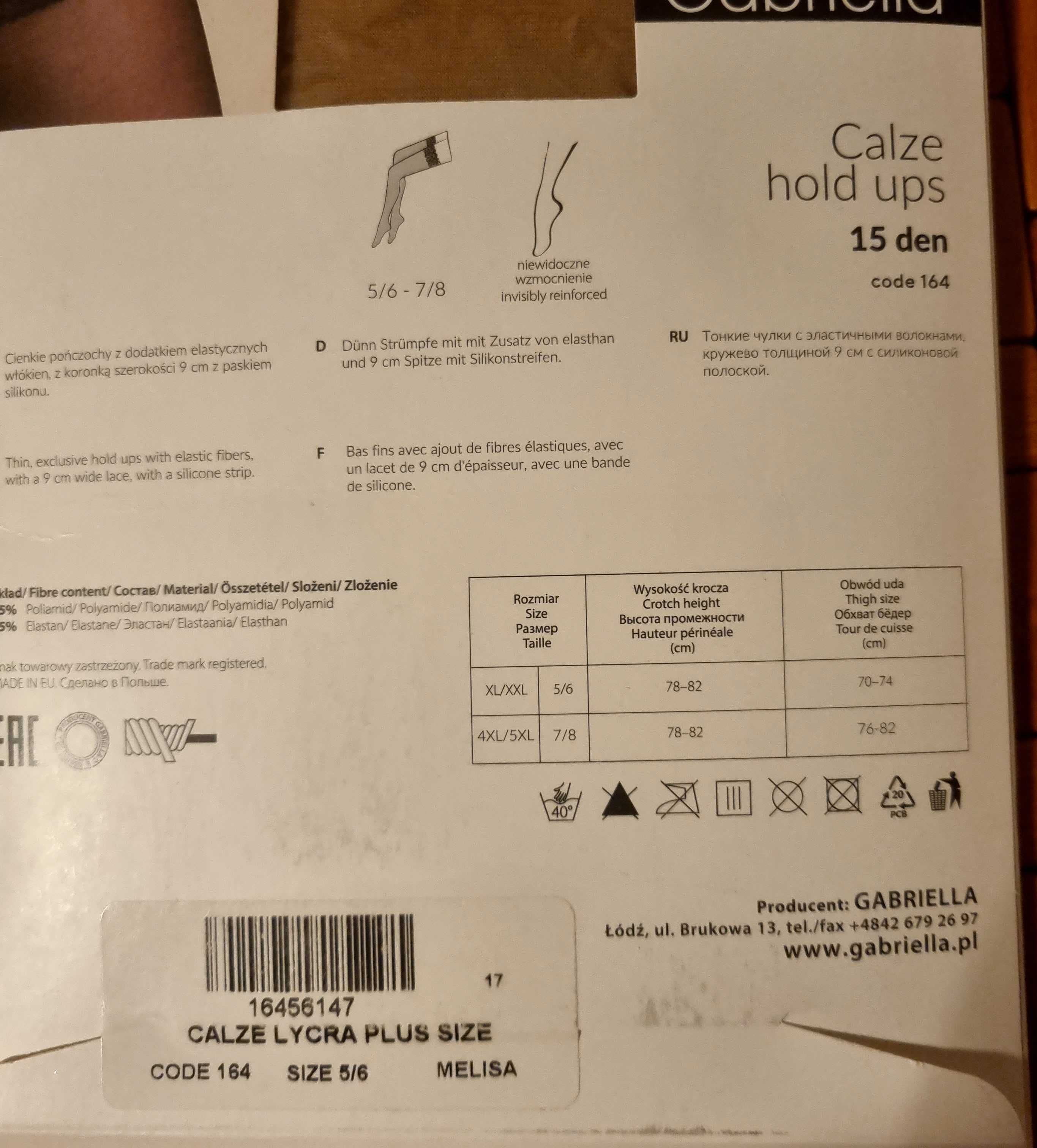 Gabriella Plus Size rajstopy Xenia i Xenia Puntina, pończochy Calze