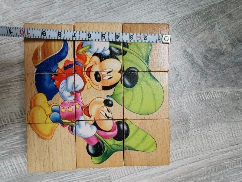 Zestaw drewniane zabawki pociąg ciuchcia klocki puzzle układanka