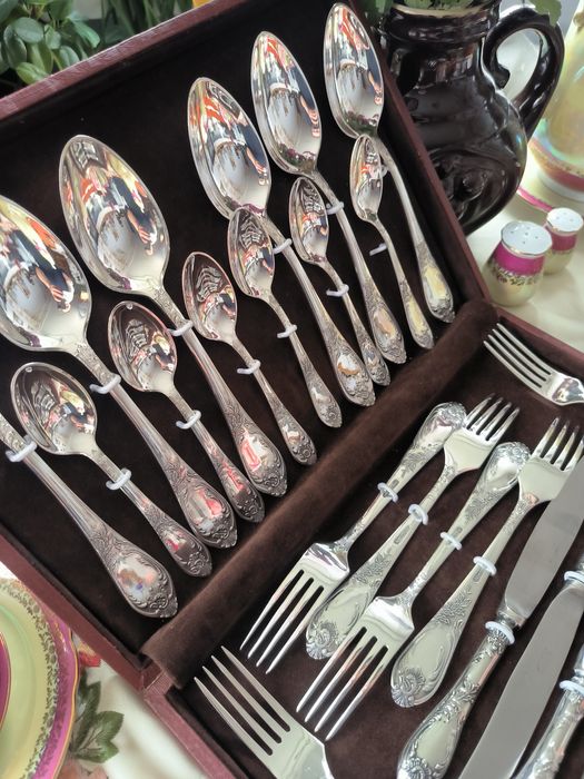 Мельхиоровый посеребренный набор 6/24,ЗиШ, Вольнянск мнц УССР