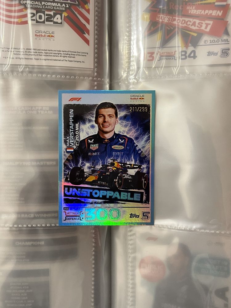Carta Max Verstappen Unstoppable Blue 211/299 (Turbo Attax 2024)