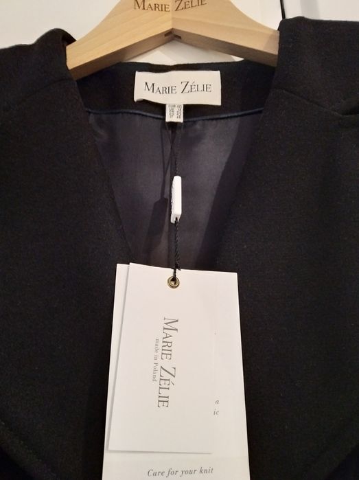 Płaszcz wełniany Marie Zelie Achillea czarny r.40