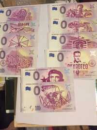 Notas 0 euros venda das 10 notas