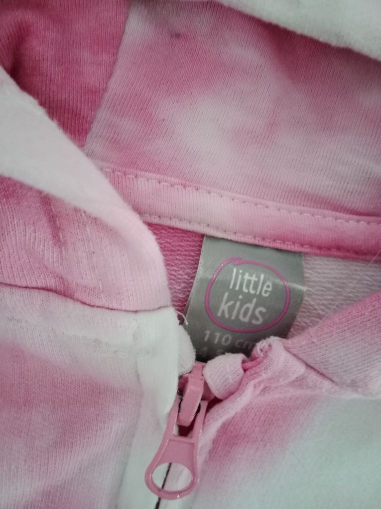 Bluza zapinana dla dziewczynki rozmiar 110 różowo biała