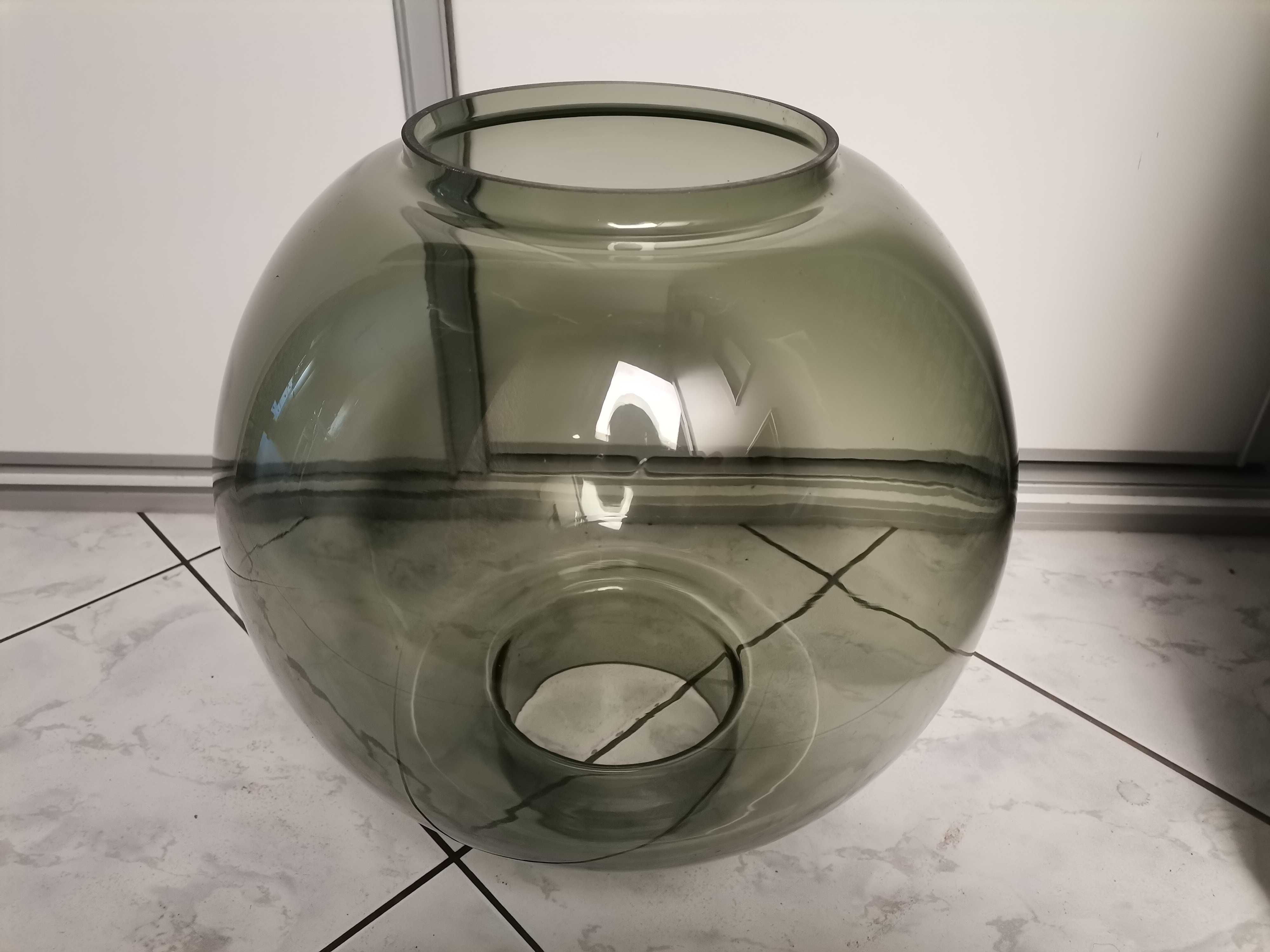 Szklany klosz dymny-kula,średnica 35 cm