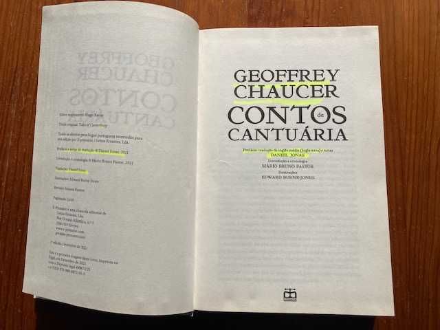 Livro “Contos de Cantuária" de Geoffrey Chaucer (ler descrição).