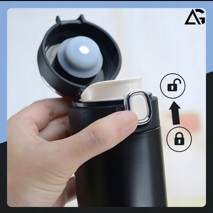 Kubek termiczny 420ml z LCD – szczelny termos do kawy i herbaty