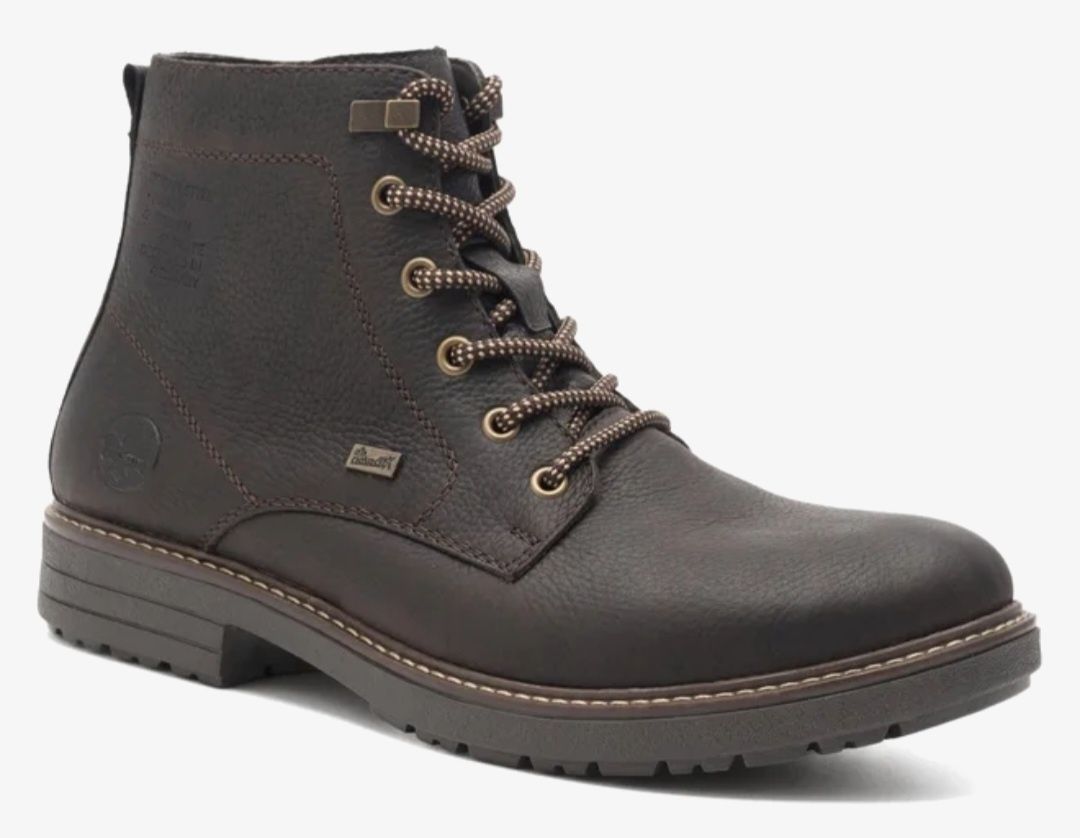 -50% Buty meskie ocieplane RIEKER 40 Skora nat. Antyposlizgowe Ciemny