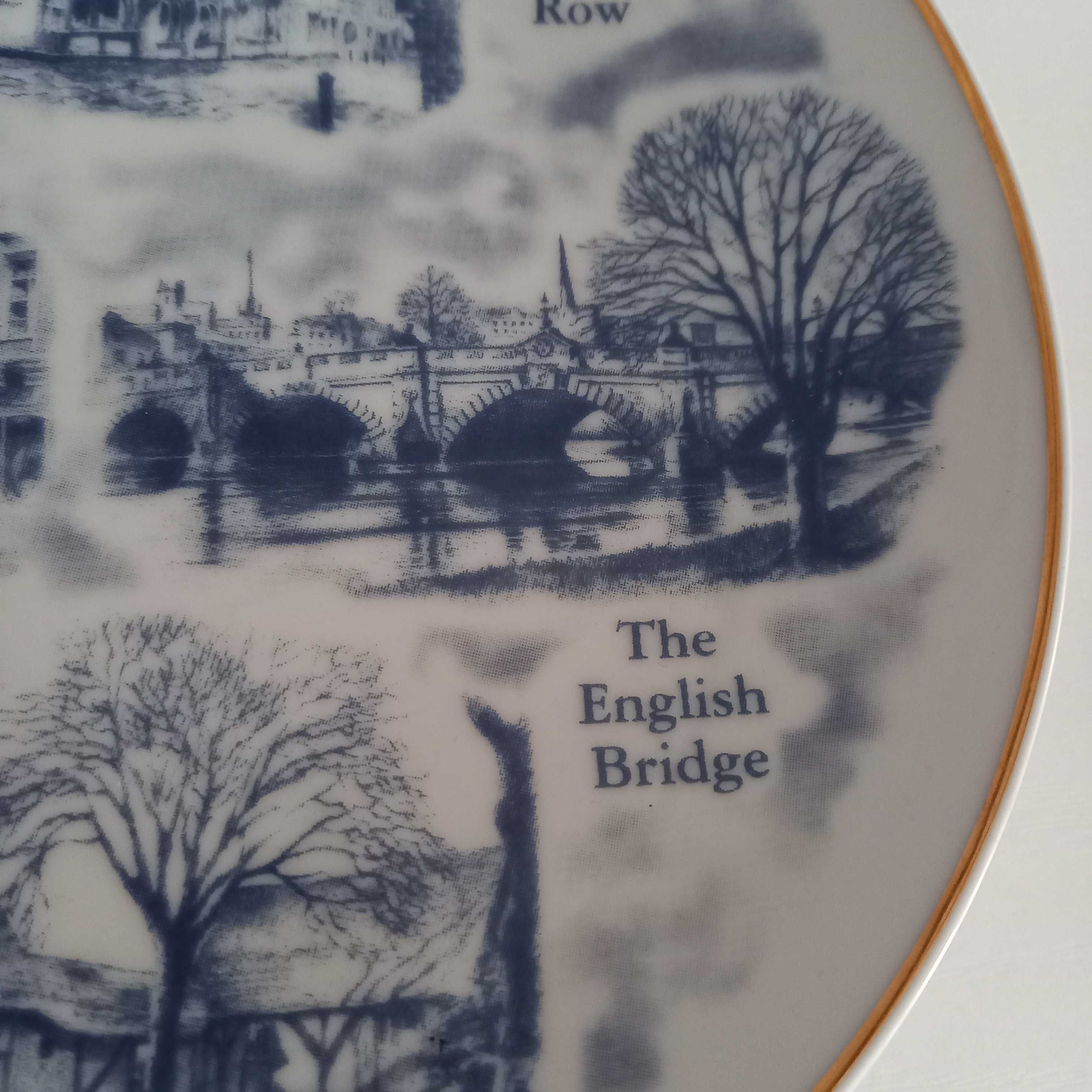 Rarytas talerz Norfolk porcelana Shrewsbury talerzyk vintage niebieski