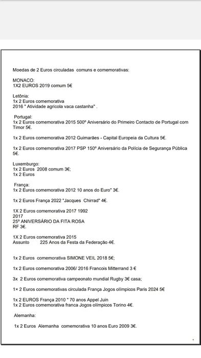 Moedas de 2 Euros circuladas comuns ou comemorativas