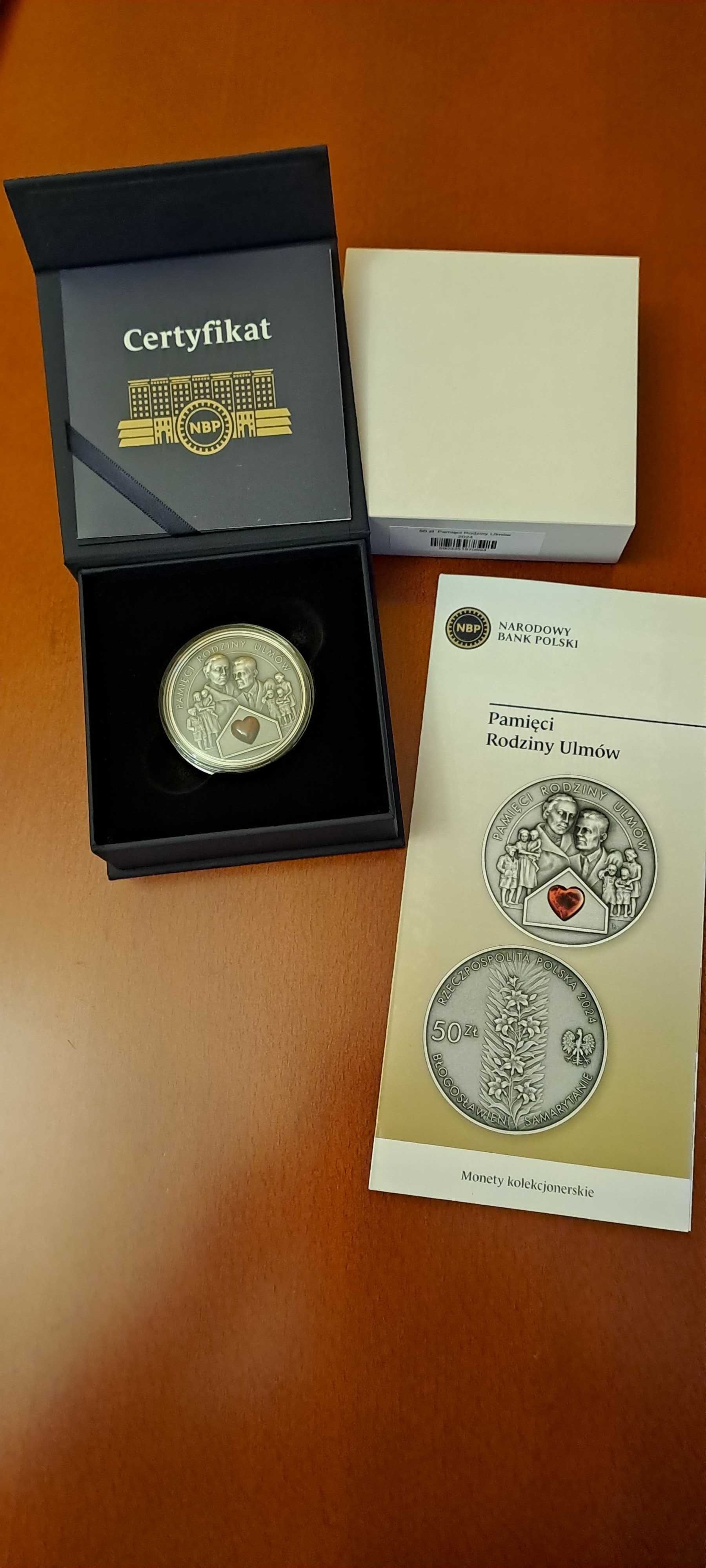 50 zł moneta srebrna Pamięci rodziny Ulmów
