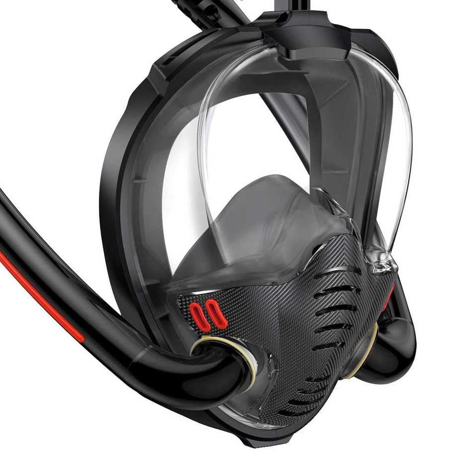 Maska do snorkelingu nurkowania uchwyt na kamerę S/M (2 rurki) czarna