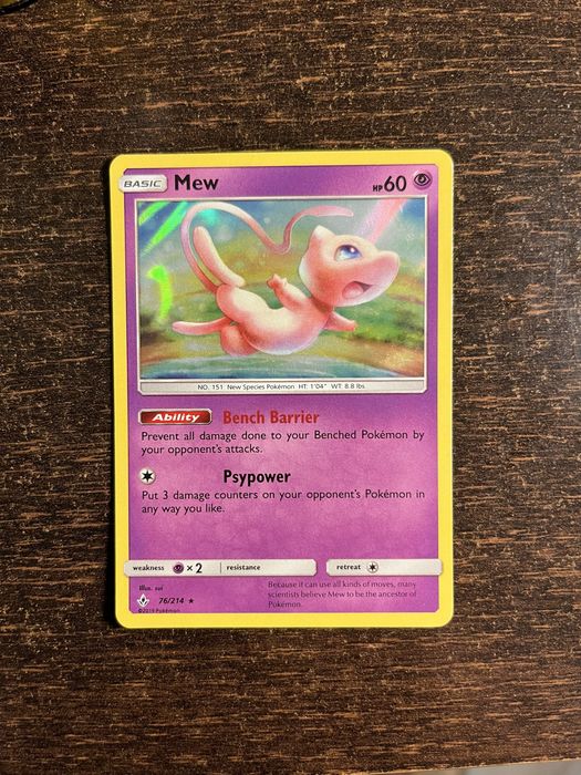 Karty pokemon oryginalne starsze holo Mew Unbroken Bonds